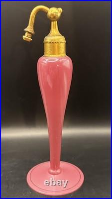 Vintage DeVilbiss Perfume Bottle Atomizer Pink Art Deco Signed 1928