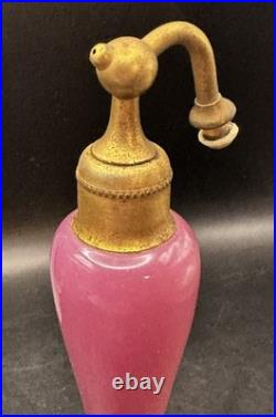 Vintage DeVilbiss Perfume Bottle Atomizer Pink Art Deco Signed 1928