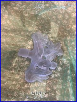 Vintage Desna Czech Perfume Bottle. Lavender Figural Nude Stopper