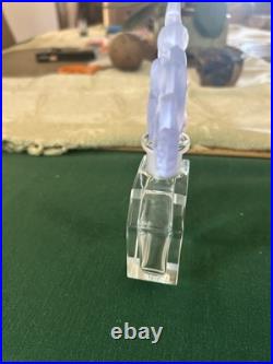 Vintage Desna Czech Perfume Bottle. Lavender Figural Nude Stopper