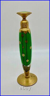 Vintage Devilbiss Perfume Bottle Atomizer Green and Gold