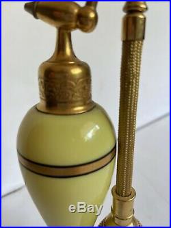 Vintage Devilbiss Yellow Custard Gold Art Deco Perfume Bottle Atomizer RARE