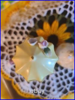 Vintage Devillbis Umbrella girl porcelain perfume bottle LOT Of 2