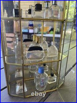 Vintage Display Case Mirrored With Vintage Miniature Perfumes