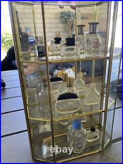 Vintage Display Case Mirrored With Vintage Miniature Perfumes