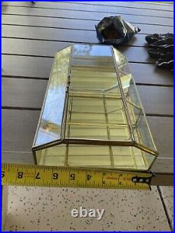 Vintage Display Case Mirrored With Vintage Miniature Perfumes