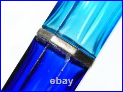Vintage Double Ended Glass Scent Bottle Dark and Light Blue #T143C