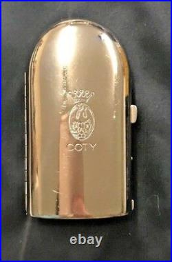Vintage EMERAUDE De COTY Perfume Splash bottle, Silver Metal Case