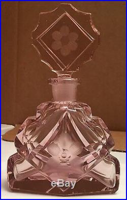 Vintage Elegant Lavendar Czechoslovakian Perfume Bottle with Daisy Flower