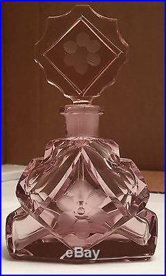 Vintage Elegant Lavendar Czechoslovakian Perfume Bottle with Daisy Flower