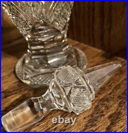 Vintage Elegant Perfume Pressed Glass Bottle with Stopper 8.5 Tall