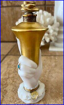 Vintage Elizabeth Arden IT'S YOU Baccarat White Crystal Gold Hand Perfume Bottle