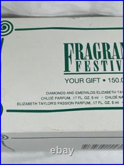 Vintage Elizabeth Taylor Diamonds & Emeralds Fragrance Festival With 5 Bottles