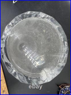 Vintage Estate Lalique Crystal Perfum Bottle Bird Chick Scroll Art Glass Signed