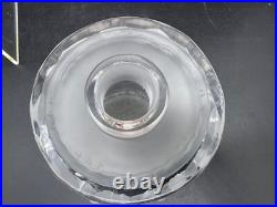 Vintage Estate Lalique Crystal Perfum Bottle Bird Chick Scroll Art Glass Signed