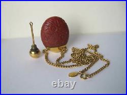 Vintage Estee Lauder Cinnabar Pendant Necklace Bottle & 0.25 oz 1/4 Perfume Lot