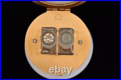 Vintage Evans Egg MCM Perfume Holder 2 Bottles White Glass Gold Tone Signed
