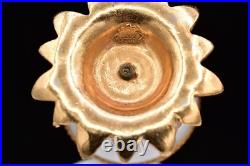 Vintage Evans Egg MCM Perfume Holder 2 Bottles White Glass Gold Tone Signed