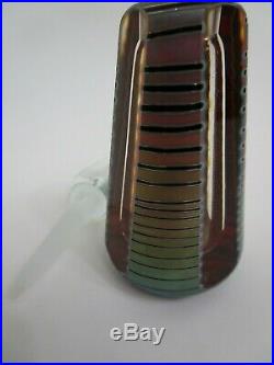 Vintage Exquisit 1985 Zweifel Hand Blown Glass Marbled Iridescent Perfume Bottle