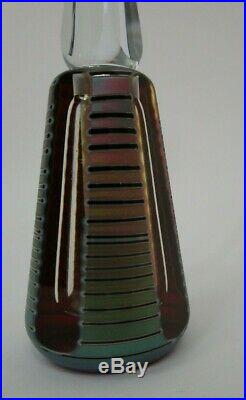 Vintage Exquisit 1985 Zweifel Hand Blown Glass Marbled Iridescent Perfume Bottle