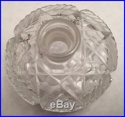 Vintage Exquisite Drum Style Crystal Czechoslovakian Perfume Bottle