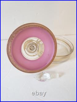 Vintage FOSTORIA Perfume and Powder Box COMBO Embossed Gold with Pink Enamel Vintage FOSTORIA Perfume and Powder Box COMBO Embossed Gold with Pink Enamel