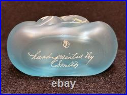 Vintage Fenton Aquamarine, Perfume Bottle, Handpainted, And Signed By Smith