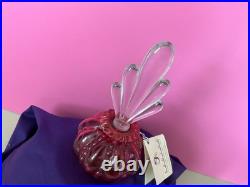 Vintage Fenton Cranberry Melon Perfume Bottle with Stopper Artful Celebration NWT