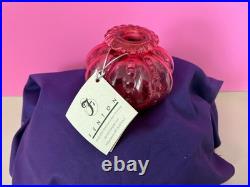 Vintage Fenton Cranberry Melon Perfume Bottle with Stopper Artful Celebration NWT