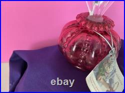 Vintage Fenton Cranberry Melon Perfume Bottle with Stopper Artful Celebration NWT
