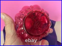Vintage Fenton Cranberry Melon Perfume Bottle with Stopper Artful Celebration NWT