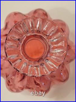 Vintage Fenton Cranberry Optic Glass Vanity Set Powder Jar & 2 Perfume Bottles Vintage Fenton Cranberry Optic Glass Vanity Set Powder Jar & 2 Perfume Bottles