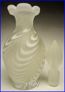 Vintage Fenton Swirled Feather French Opalescent Perfume Bottle with Stopper