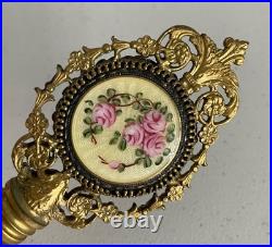 Vintage Filigree Ormolu Vanity Set Perfume Bottle Rose Guilloche