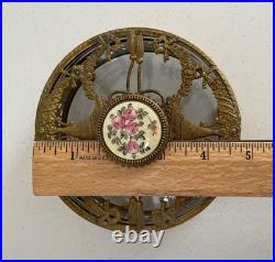 Vintage Filigree Ormolu Vanity Set Perfume Bottle Rose Guilloche
