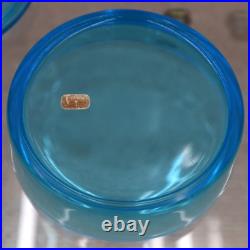 Vintage Fostoria Bottle, Blue Glass Art Deco Dresser Perfume & Powder Box Vintage Fostoria Bottle, Blue Glass Art Deco Dresser Perfume & Powder Box