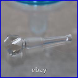 Vintage Fostoria Bottle, Blue Glass Art Deco Dresser Perfume & Powder Box Vintage Fostoria Bottle, Blue Glass Art Deco Dresser Perfume & Powder Box