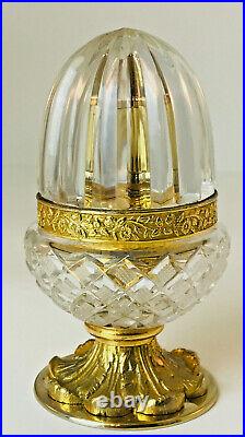 Vintage France BREVETE SGDG Egg Shape Ormolu Crystal Spray Perfume Bottle