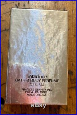 Vintage Frances Denny Interlude Bath & Body Perfume. 5 Fl. Oz. Bottle with Box