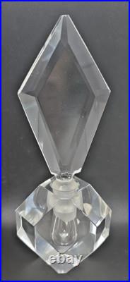 Vintage French Art Deco 1930's Sfaccettato Vetri Crystal Perfume Bottle U219