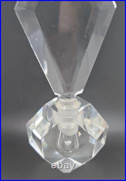 Vintage French Art Deco 1930's Sfaccettato Vetri Crystal Perfume Bottle U219