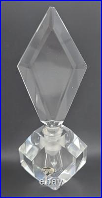 Vintage French Art Deco 1930's Sfaccettato Vetri Crystal Perfume Bottle U219