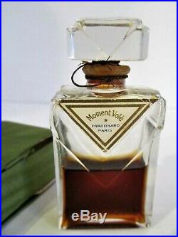 Vintage French Art Deco Perfume Bottle FRAGONARD Rare MOMENT VOLE Paris