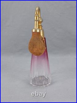 Vintage French Art Deco Rubina Cut Glass Perfume Atomizer Circa 1920s