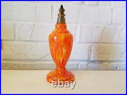 Vintage French Art Glass Atomizer with Multi-Colored Glass & Brass Top