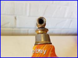 Vintage French Art Glass Atomizer with Multi-Colored Glass & Brass Top