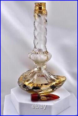 Vintage French Schiaparelli Baccarat Candle Perfume Bottle Red Flame Stopper 5.5
