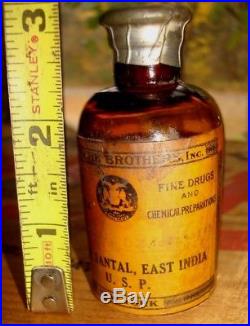 Vintage Fritzsche Brothers New York Oil Of Santal East India Perfume Bottle