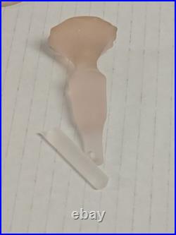 Vintage Frosted Pink Satin Hand Painted Glass Vanity Set Perfume Bottles powder