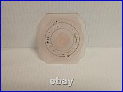 Vintage Frosted Pink Satin Hand Painted Glass Vanity Set Perfume Bottles powder